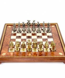 Jeu d'Échecs Lansquenet - Échiquier en Bois de Bruyère et Bois d'Orme & Pièces en métal