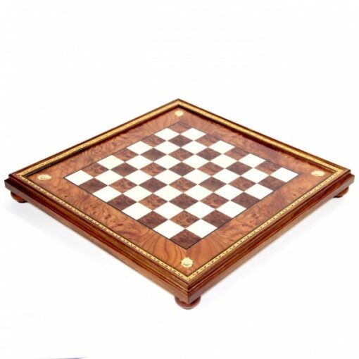 Jeu d'Échecs Lansquenet - Échiquier en Bois de Bruyère et Bois d'Orme & Pièces en métal