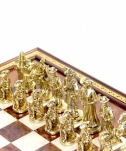 Jeu d'Échecs Lansquenet - Échiquier en Bois de Bruyère et Bois d'Orme & Pièces en métal