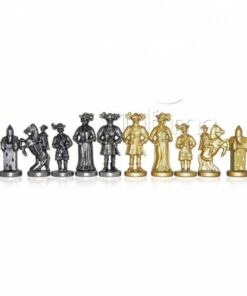 Jeu d'Échecs Lansquenet - Échiquier en Bois de Bruyère et Bois d'Orme & Pièces en métal