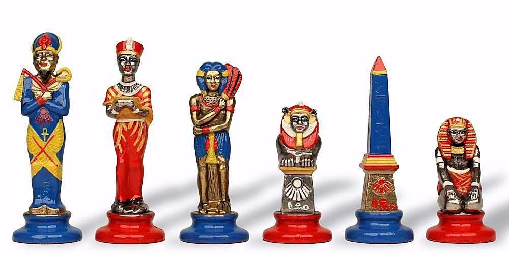 Jeu d'Echecs en Métal Peint à la Main "Égypte"