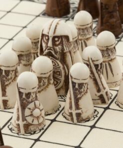 Jeu Viking - Hnefatafl - Pièces en résine & Surface de jeu en Lin