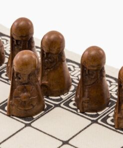 Jeu Viking - Hnefatafl - Pièces en résine & Surface de jeu en Lin