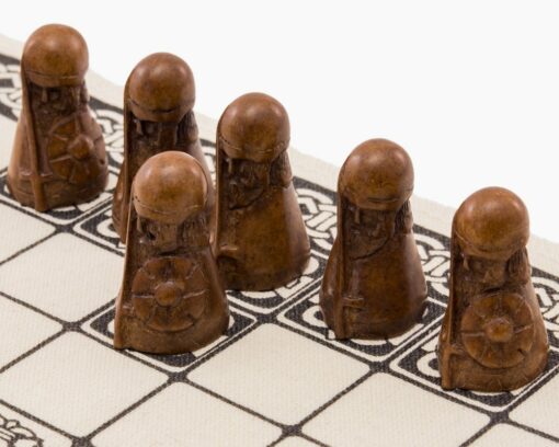 Jeu Viking - Hnefatafl - Pièces en résine & Surface de jeu en Lin