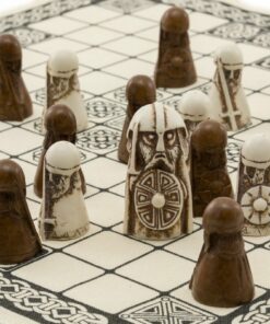Jeu Viking - Hnefatafl - Pièces en résine & Surface de jeu en Lin