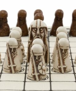 Jeu Viking - Hnefatafl - Pièces en résine & Surface de jeu en Lin