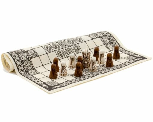 Jeu Viking - Hnefatafl - Pièces en résine & Surface de jeu en Lin