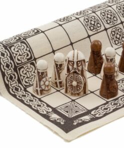 Jeu Viking - Hnefatafl - Pièces en résine & Surface de jeu en Lin