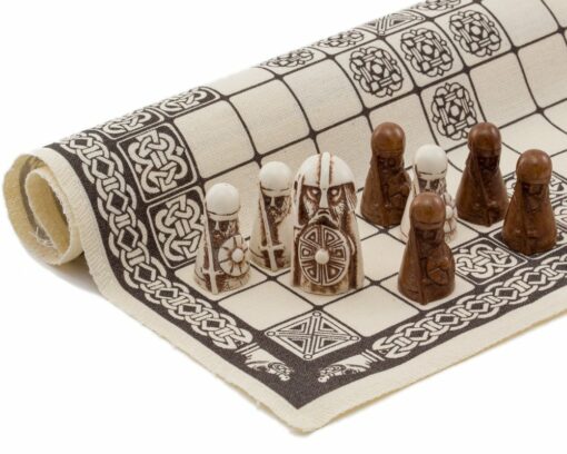 Jeu Viking - Hnefatafl - Pièces en résine & Surface de jeu en Lin