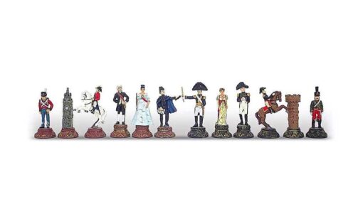 Jeu d'Echecs en Etain Peint à la Main "Napoléon Waterloo"
