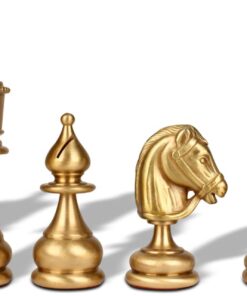 Jeu d'Échecs Perse - Échiquier en bois et Albâtre de Toscane avec tiroir & Pièces en laiton massif