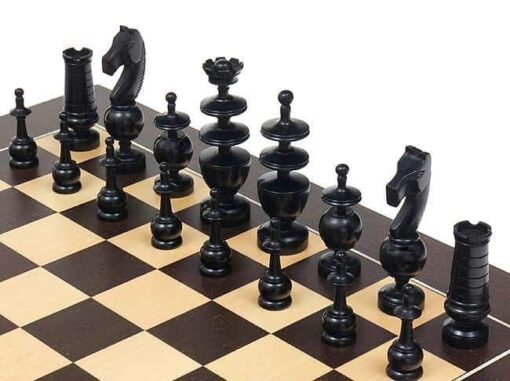 Jeu d'Echecs "Regence Française" en Bois de Buis Ebonisé