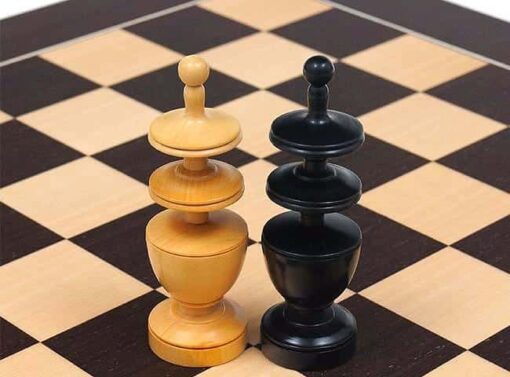 Jeu d'Echecs "Regence Française" en Bois de Buis Ebonisé