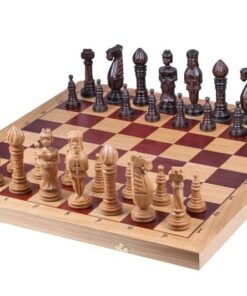 160-1-Ensemble-Petit-Chateau-Jeu-Echecs-Bois-Tilleul-Echiquier-Pliable-Bois-Hêtre